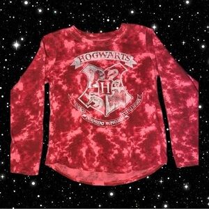 Harry Potter Girls Size M Red/White Wizarding World Tye- Dye Shirt